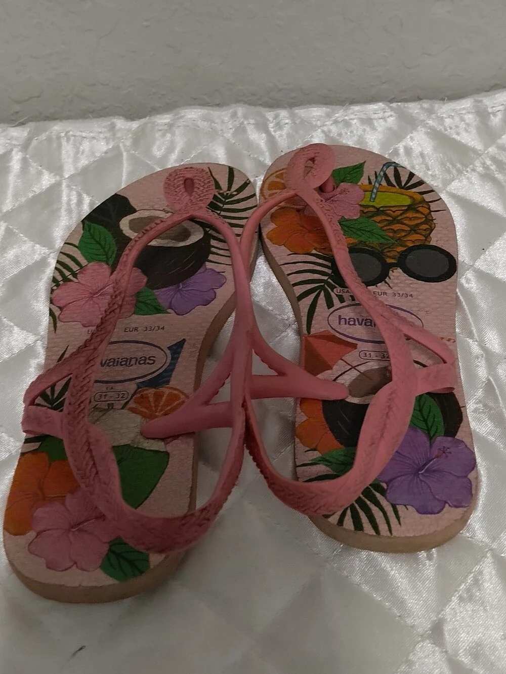 Havaianas Pink Pineapple & Sunglasses Print Flip Flops